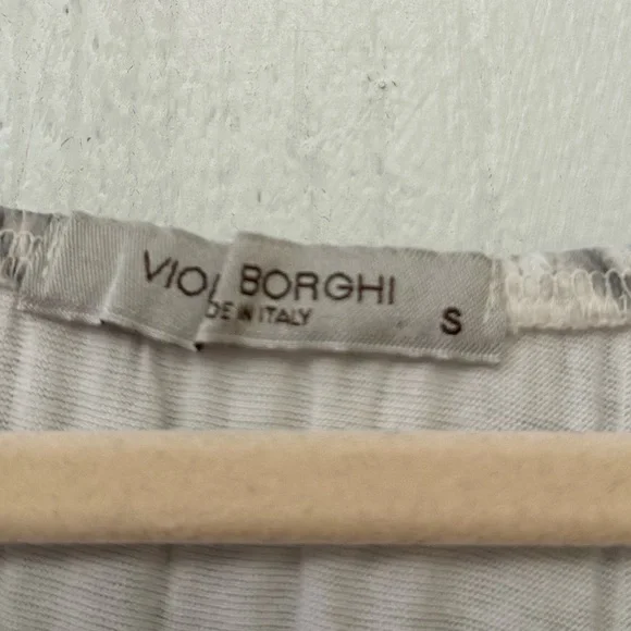 Viola Borghi 100% Silk Italian Cream White Black Gray Leopard Print Blouse S - Picture 5 of 6